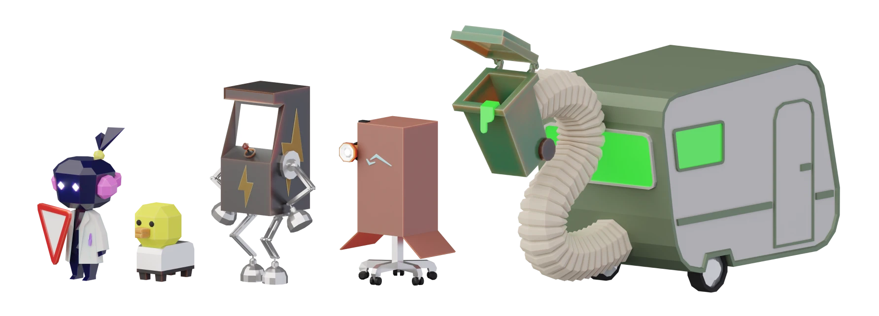 3d models of various characters