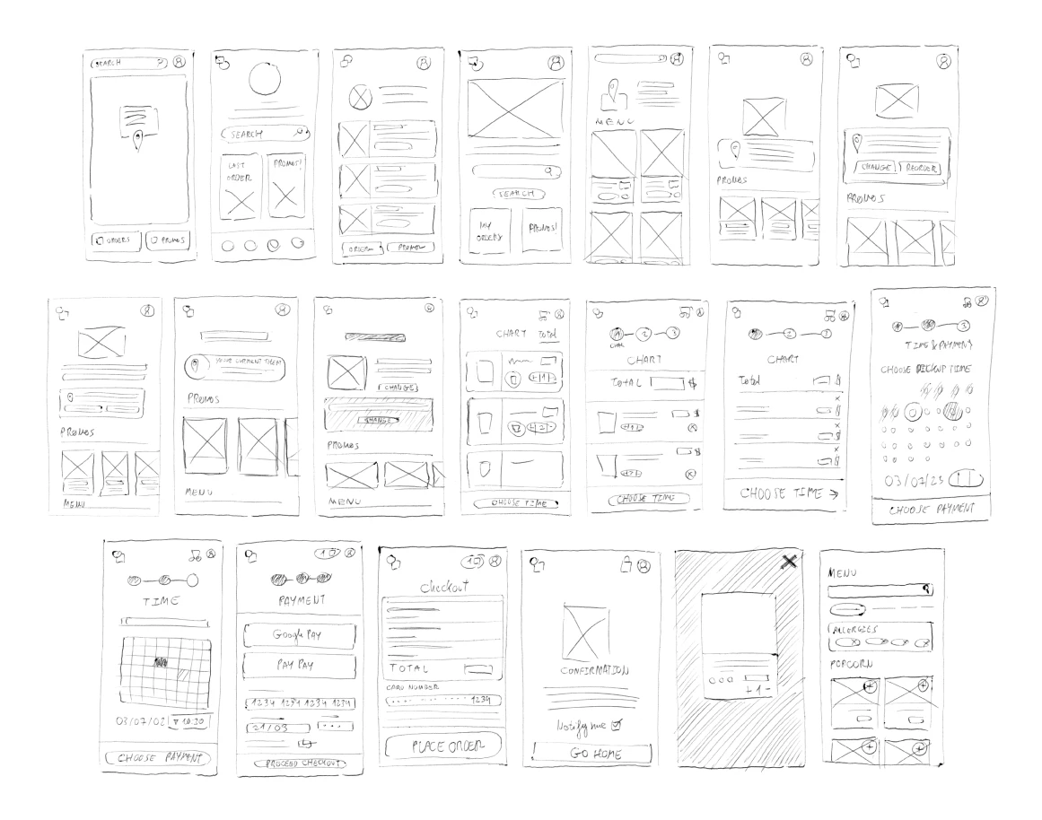 snackpik's interface first sketches