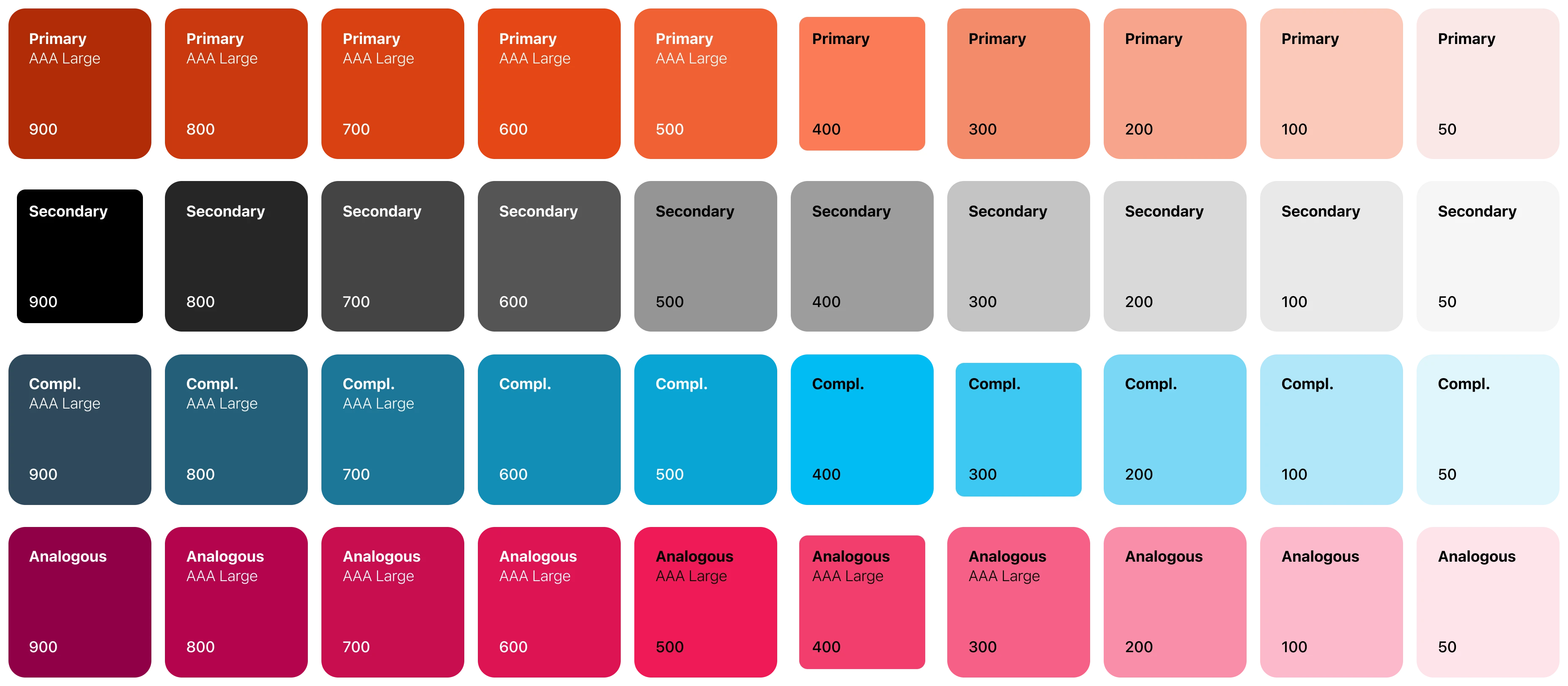 Snackpik's colour palette