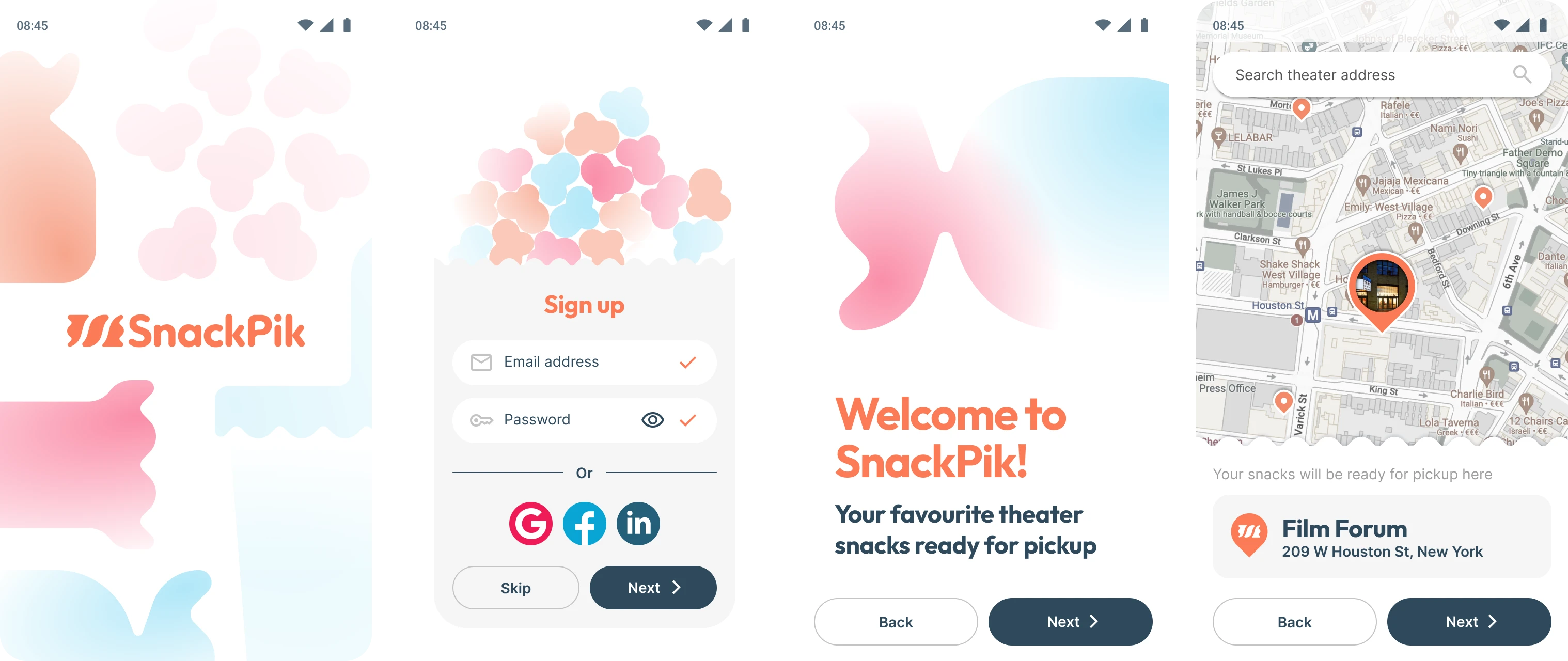high definition mockup of the onboarding process