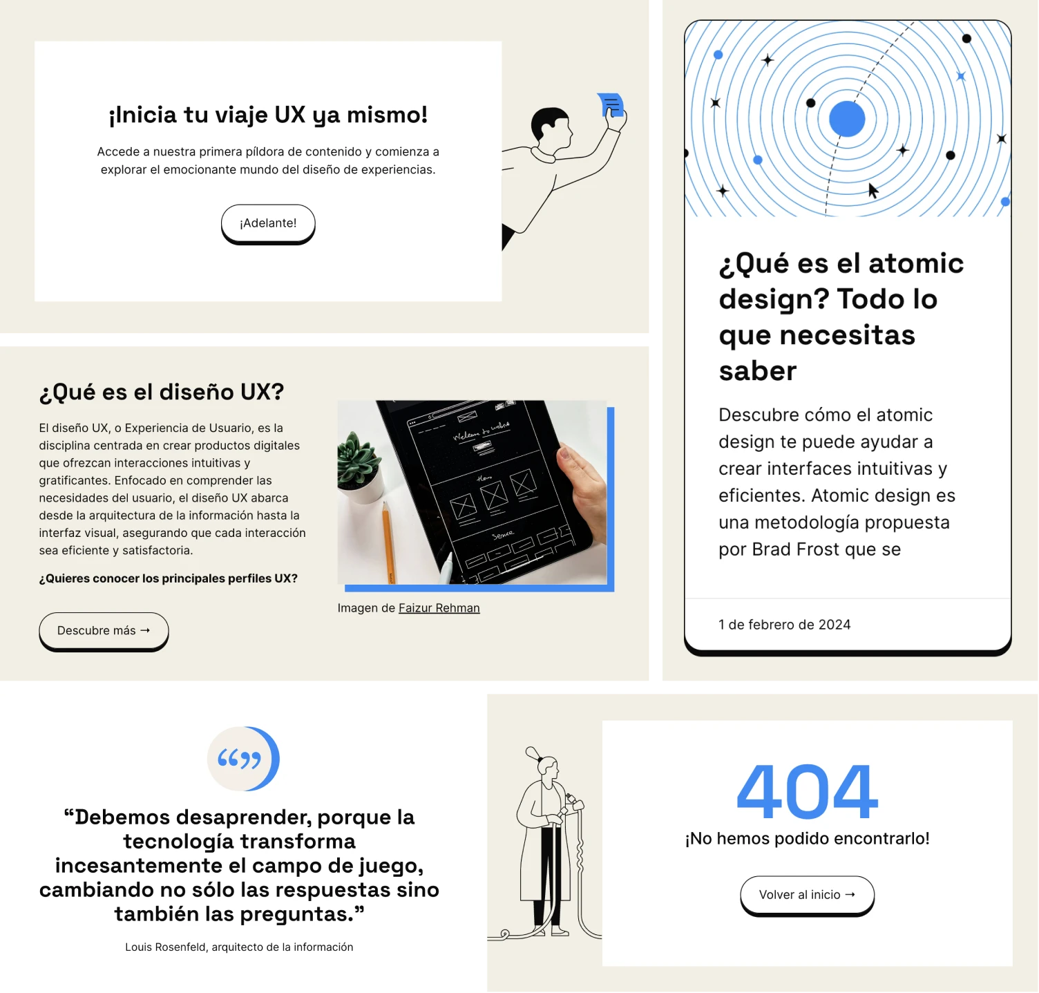 varied modules of uxtopic's UI